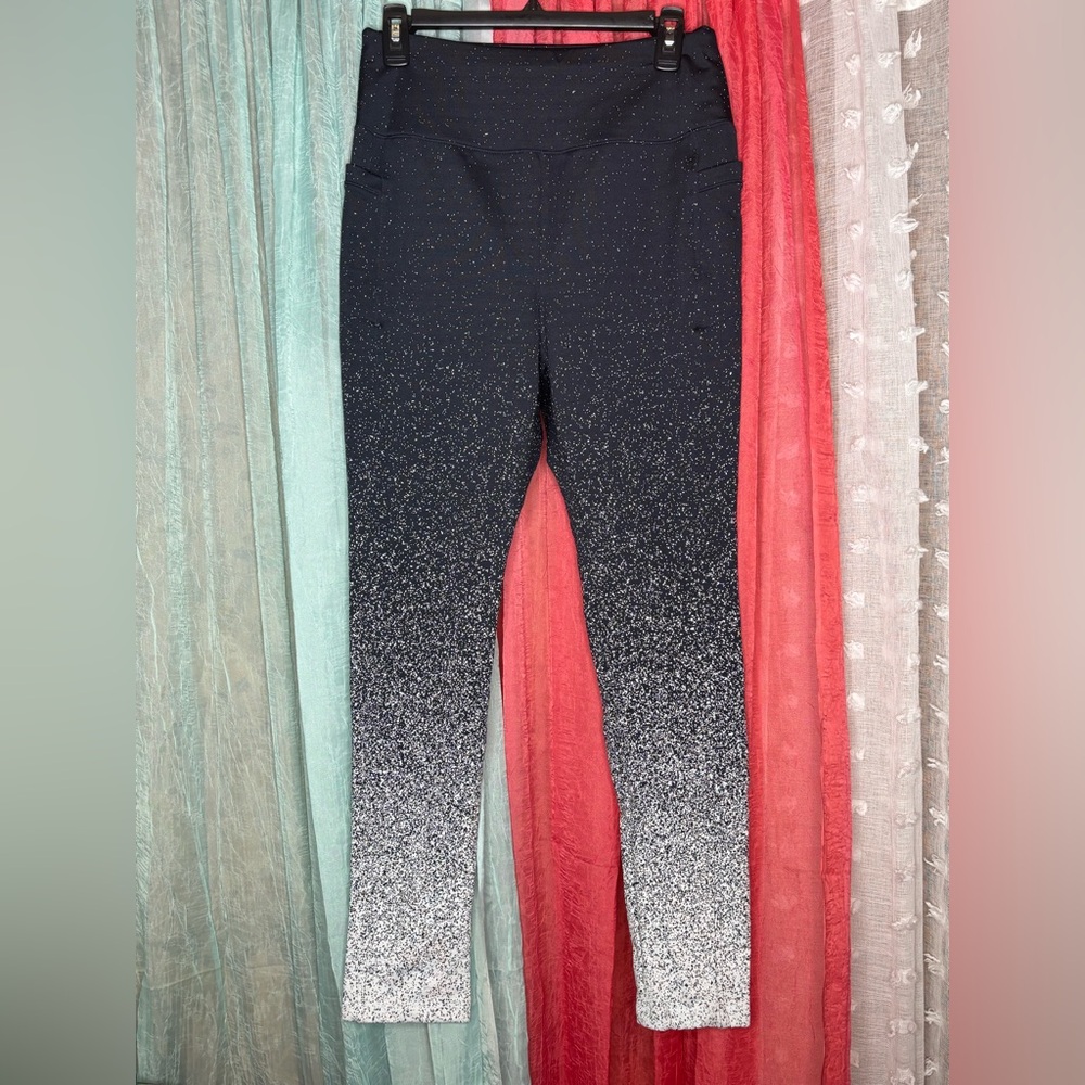 Talbots Navy Blue  and White Speckled  Leggings